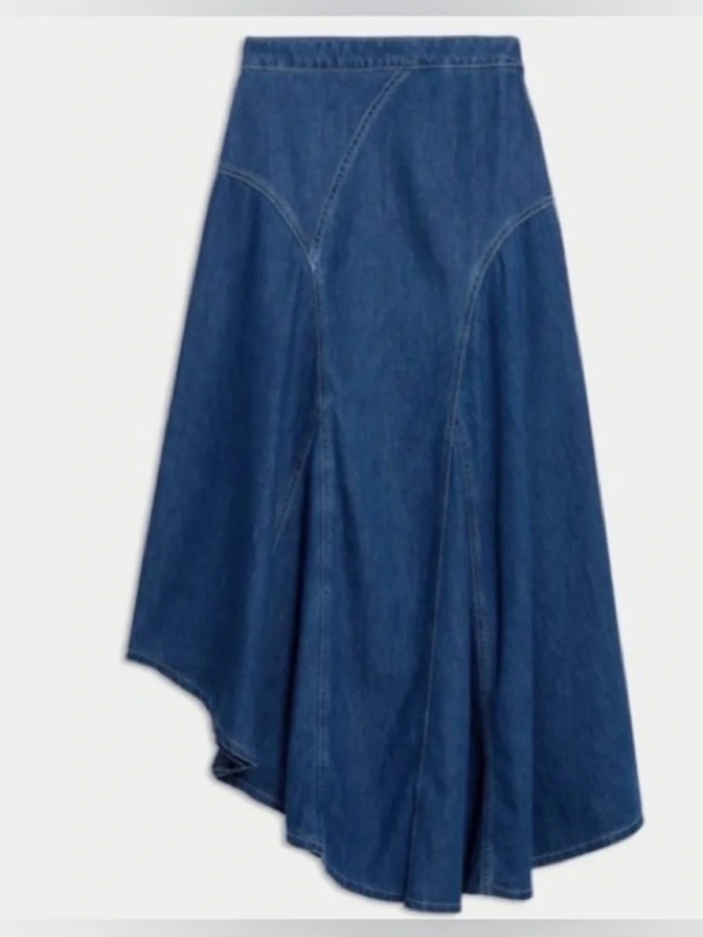M&S Collection Denim High Waisted Maxi Asymmetric Skirt